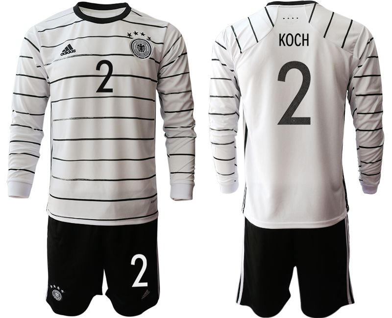 Men 2021 World Cup National Germany home long sleeve #2 white Soccer Jerseys->->Soccer Country Jersey